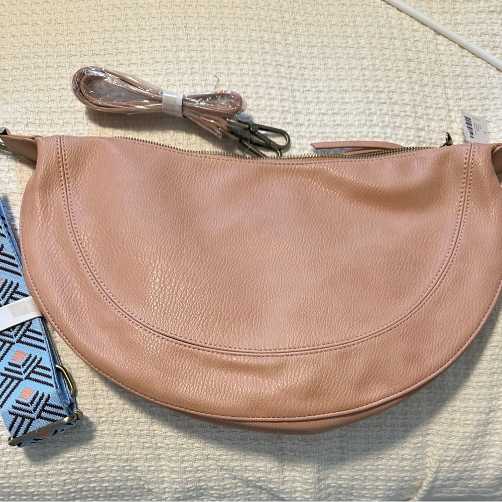 Anthropologie Crescent Leather Shoulder Bag - Crescent w/ two straps